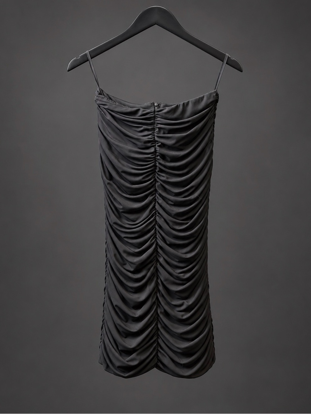 L'AGENCE Black Ruched Midi Skirt